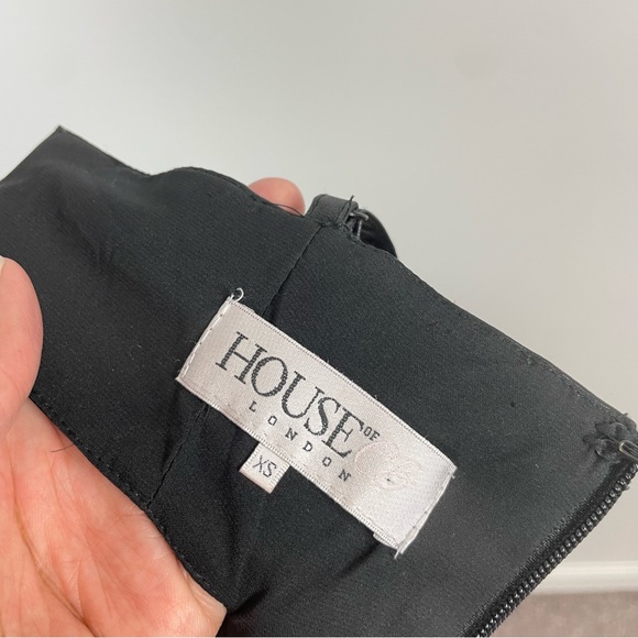 House Of CB Thalia Vegan Leather Ruffle Hem Mini Dress Size XSmall - Picture 5 of 11